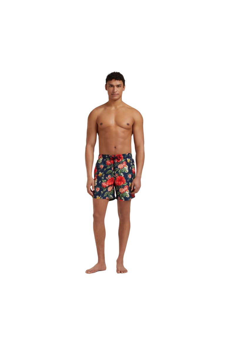Men Swim Shorts Flowers, Alternate, color, navy