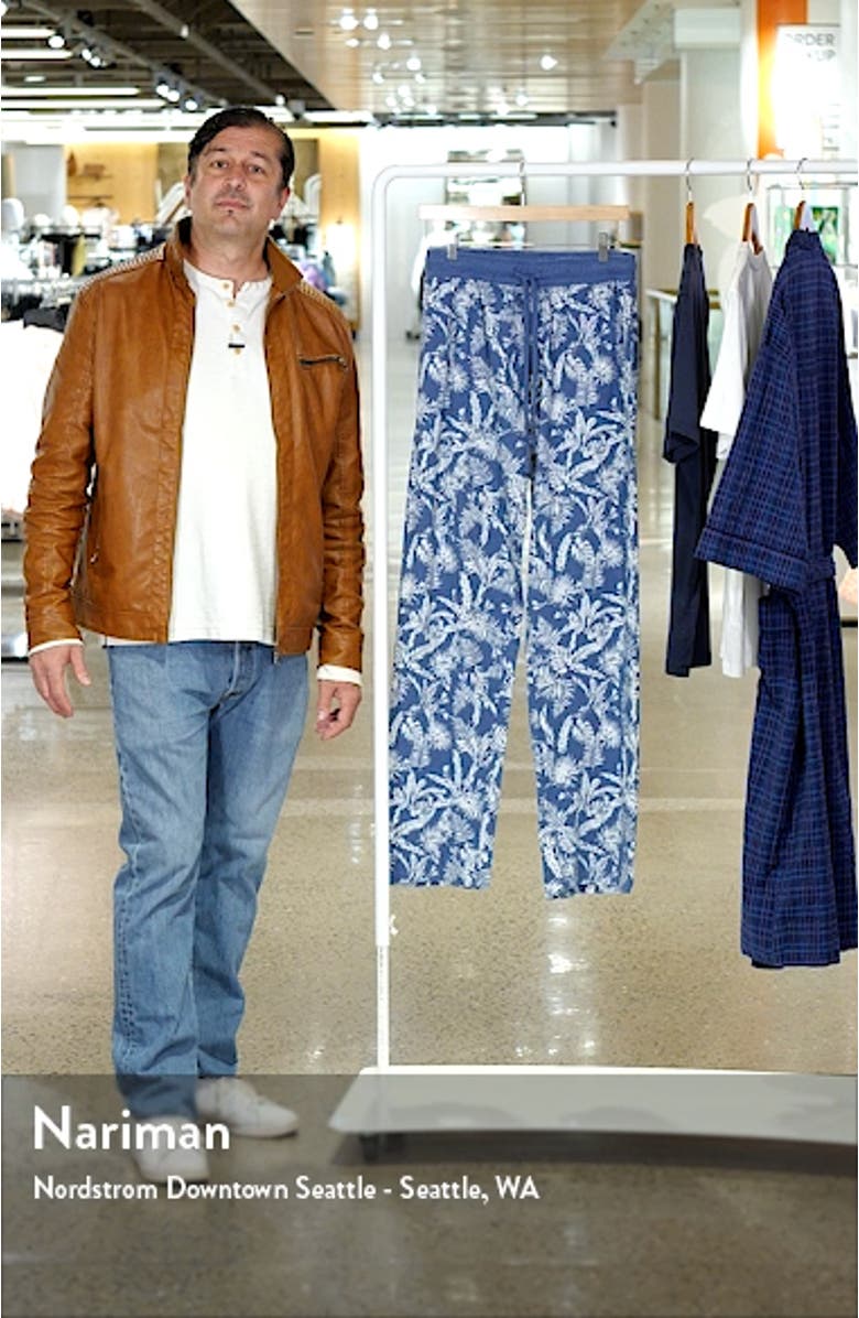 Palm Print Cotton Blend Pajama Pants, sales video thumbnail
