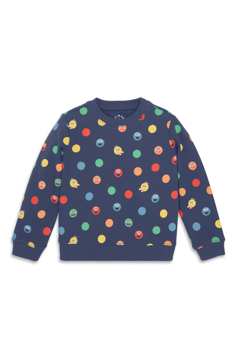 Kids Sesame Street Friends Sweatshirt, Main, color, Vintage Navy Rainbow Friends