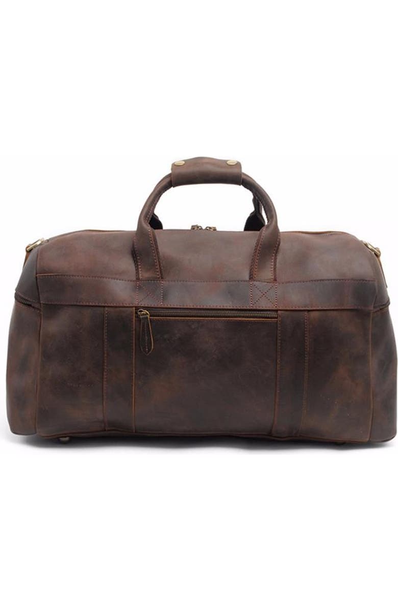 STEEL HORSE LEATHER The Asta Weekender | Handcrafted Leather Duffle Bag, Alternate, color, Dark Brown
