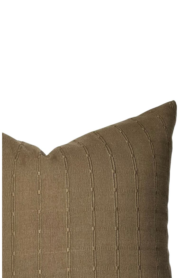 Graham | Cedar Brown Woven Stripe Pillow Cover, Alternate, color, Cedar Brown