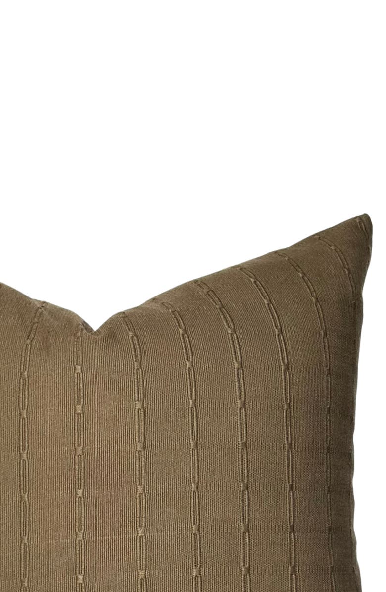 Linen & James Graham | Cedar Brown Woven Stripe Pillow Cover, Alternate, color, Cedar Brown