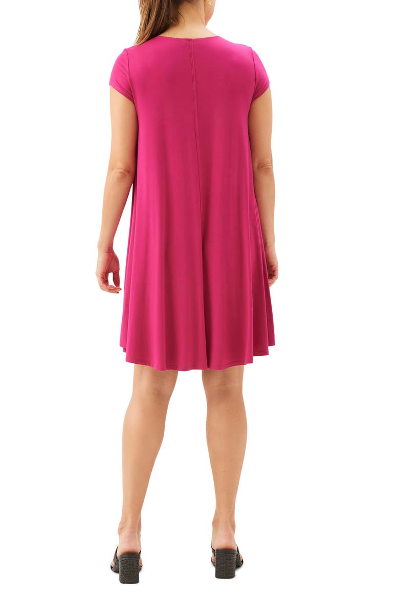 Maggie Cap Sleeve Trapeze Dress, Alternate, color, CHERRY PINK