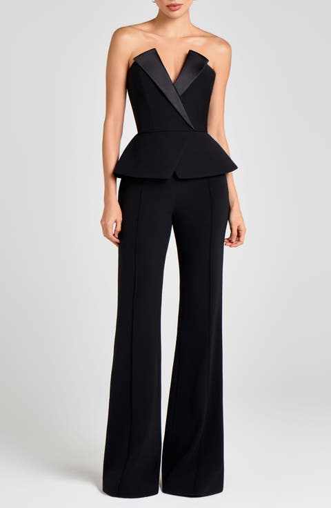 Taylor Satin Lapel Strapless Top