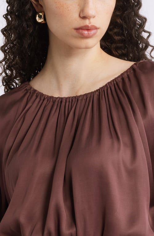 Nordstrom Flutter Sleeve Crop Top In Brown