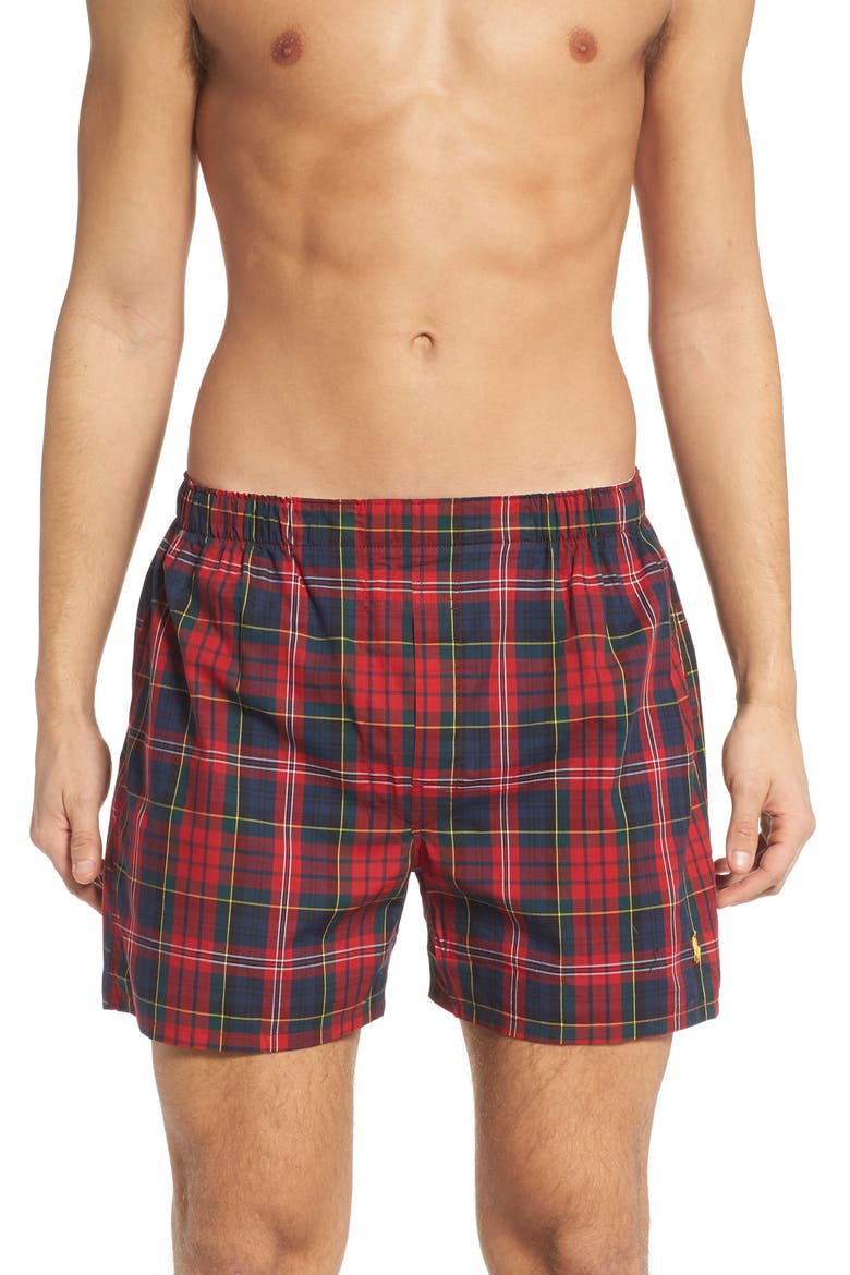 3-Pack Woven Boxers, Alternate, color, POLO BLACK/ GREEN/ RED