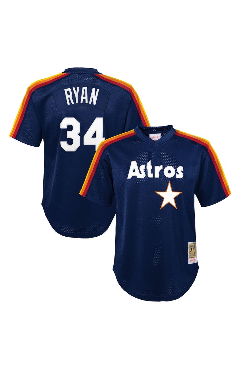 Mitchell & Ness Toddler Mitchell & Ness Nolan Ryan Navy Houston Astros Throwback Mesh Batting Practice Jersey, Main, color, Navy