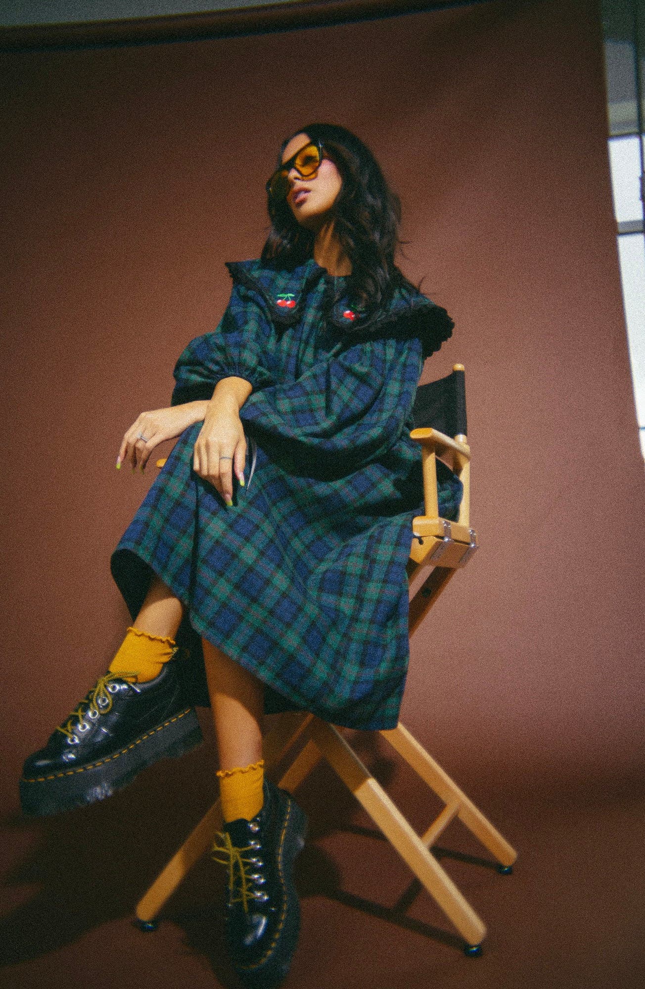 Magic Maker Long Sleeve Plaid Maxi Dress - image 2