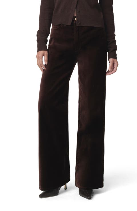 The Mia Petite High Waist Wide Leg Velveteen Jeans