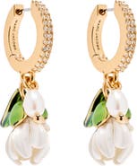 Marc Jacobs Rooted Daisy Drop Hoop Earrings
