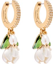 Marc Jacobs Rooted Daisy Drop Hoop Earrings
