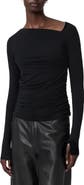 AllSaints Seyma Asymmetric Neck Jersey Top