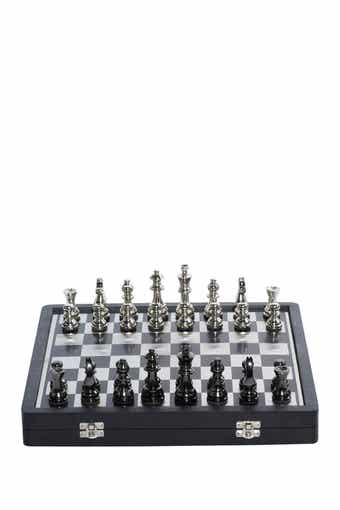 Black Aluminum Traditional Chess Game Set