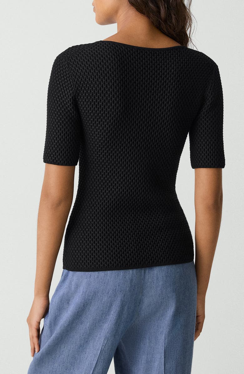 Theory Bleecke Texture Scoop Neck T-Shirt, Alternate, color, Black