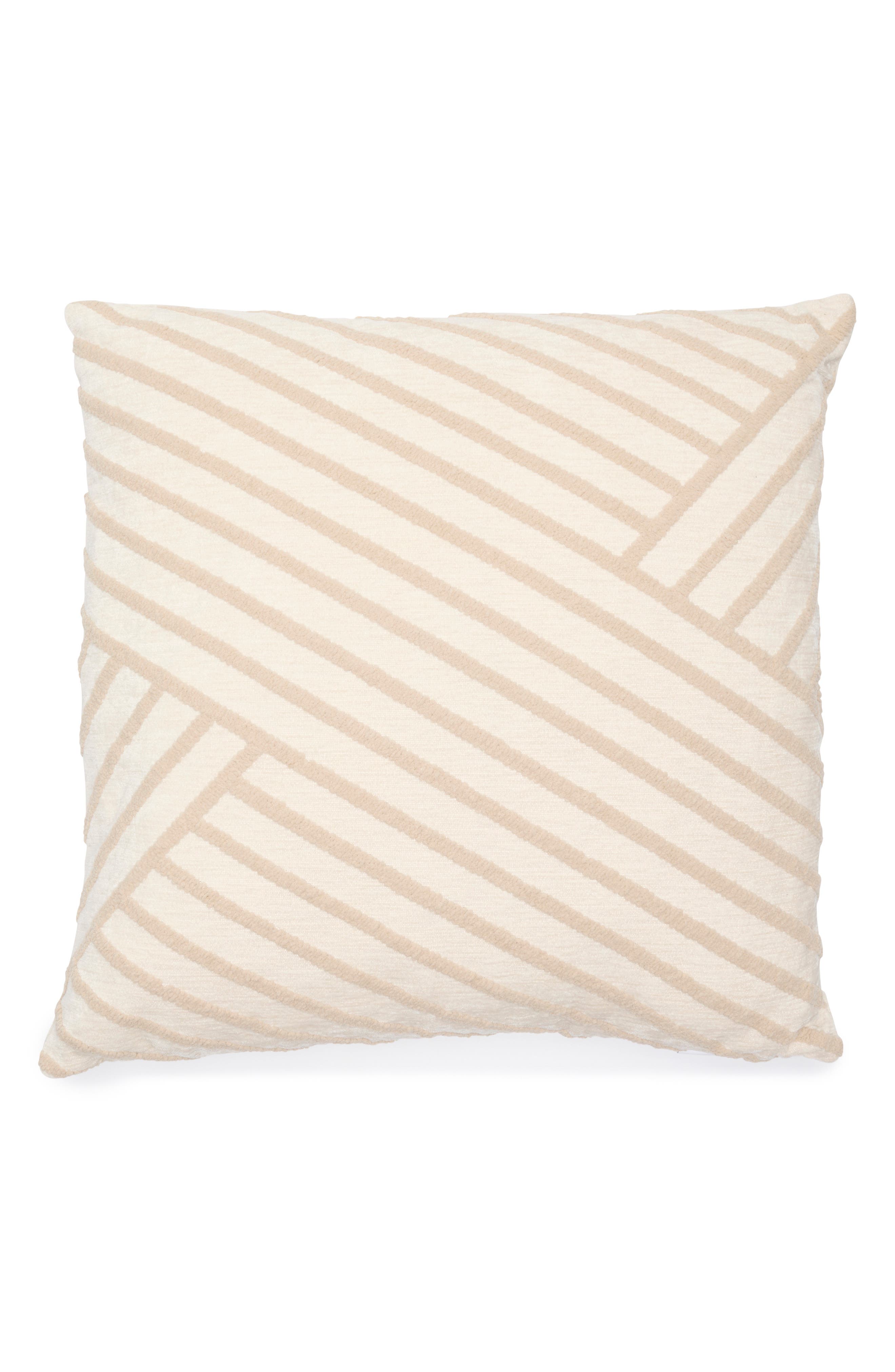 Tahari Asymmetrical Stripe Bouclé Accent Pillow