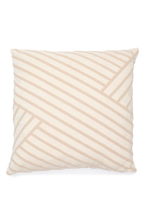Asymmetrical Stripe Bouclé Accent Pillow