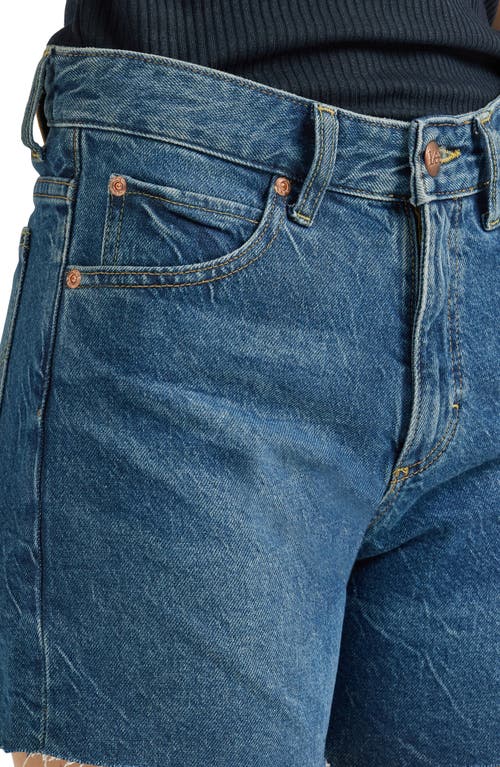 Lee Rider Raw Hem Denim Shorts In Ocean Depths