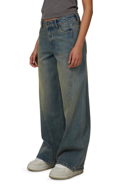 Good For Nothing Baggy Vintage Wash Seam Denim Jeans In Blue