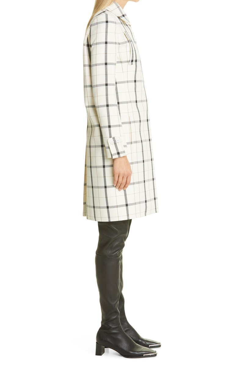 Courrèges Check Print Wool Blend Coat, Alternate, color, 