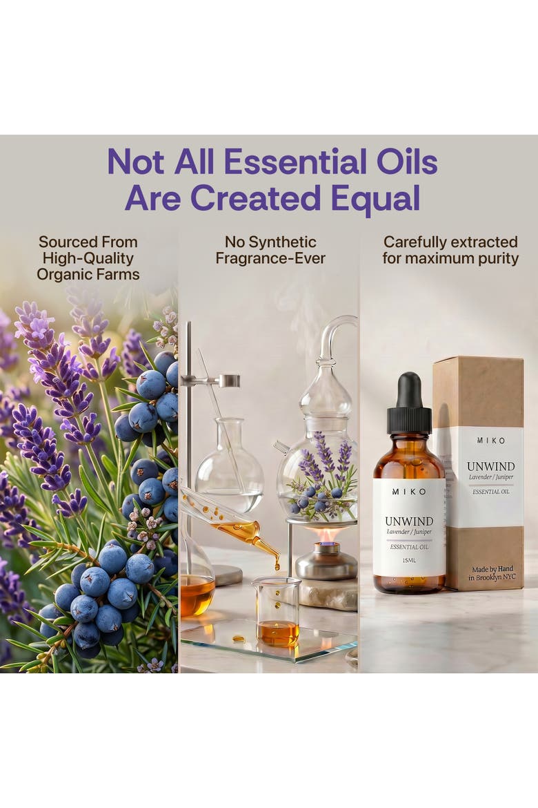 Unwind Essential Oil with Lavender & Juniper 100% Organic 15ml, Alternate, color, Clear