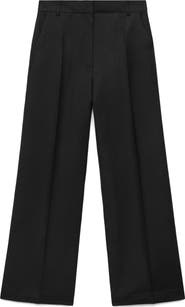 MANGO Straight Leg Linen Blend Pants