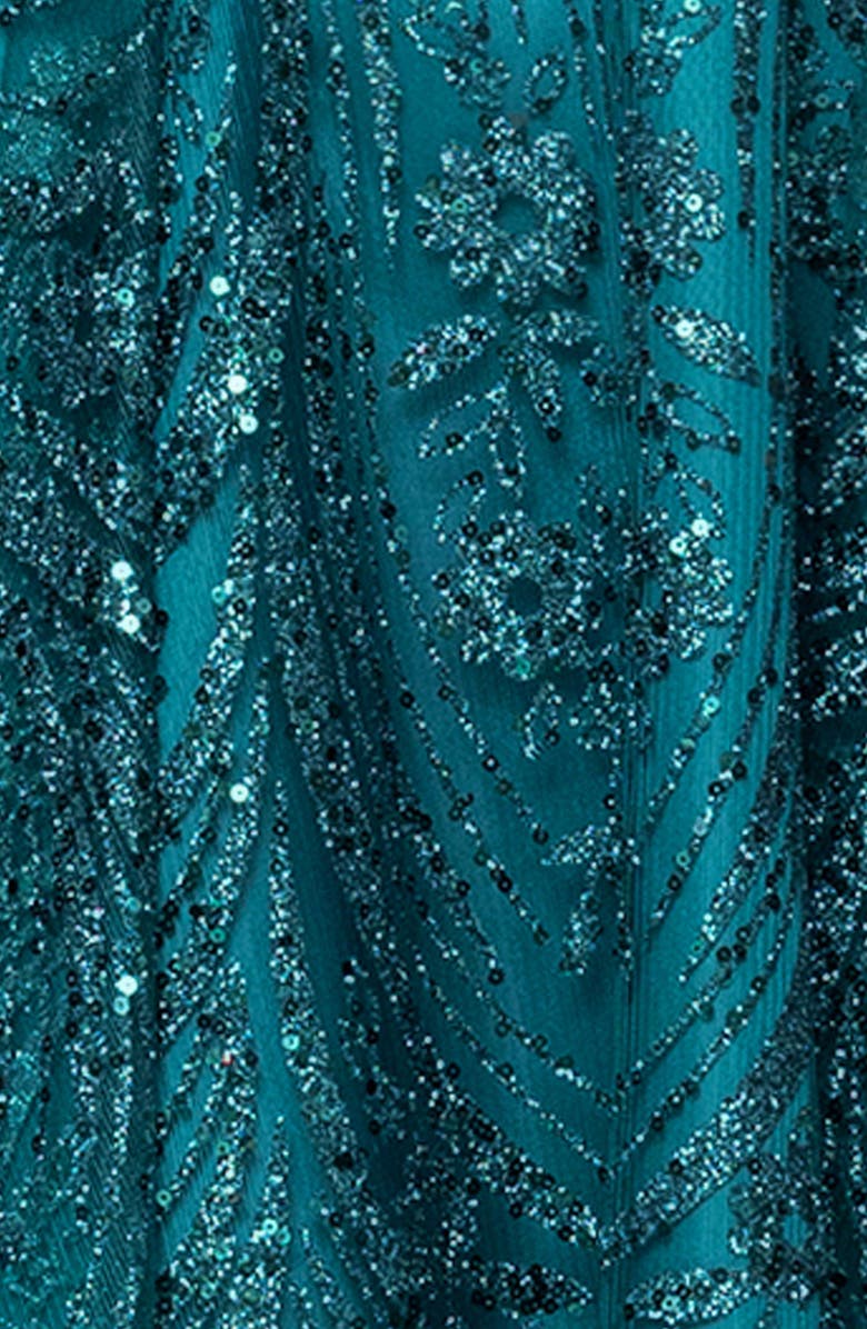 Blondie Nites Sequin & Glitter Minidress, Alternate, color, Teal