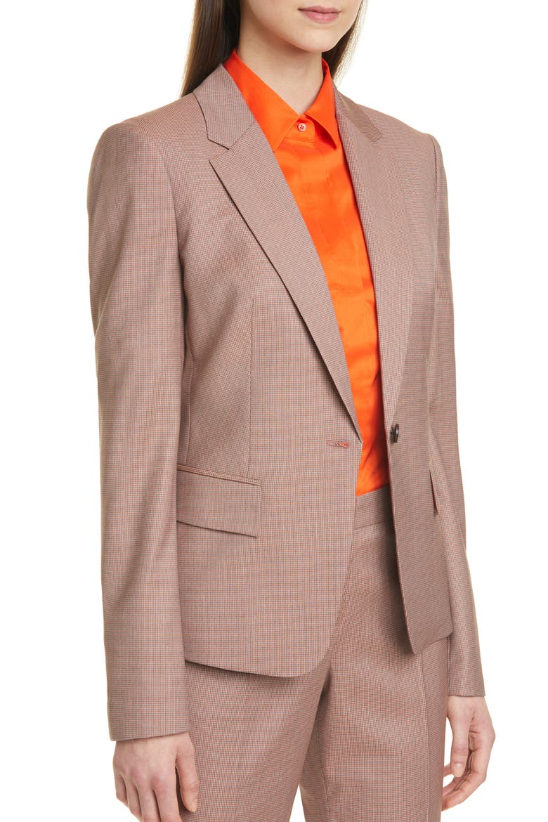 Jaxtina Check Wool Jacket, Alternate, color, SPICE FANTASY