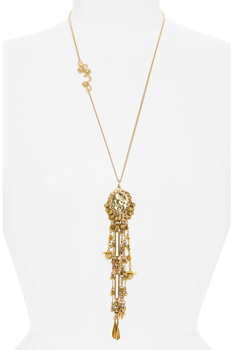 Long Tiered Pendant Necklace, Alternate, color, OLD BRASS 913