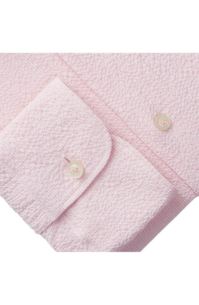 Emanuel Berg Textured Sartorial Stripe Stretch Cotton Dress Shirt, Alternate, color, Light Pastel Pink