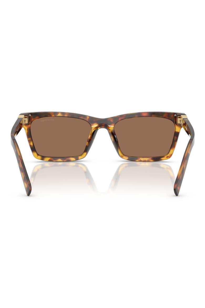 55mm Rectangular Sunglasses, Alternate, color, HONEY HAVANA / DARK BROWN