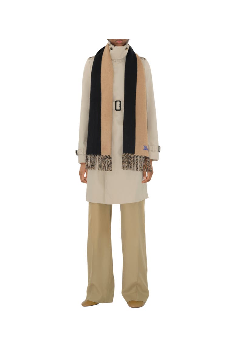 Burberry Reversible Cashmere Scarf, Alternate, color, Camel/Black