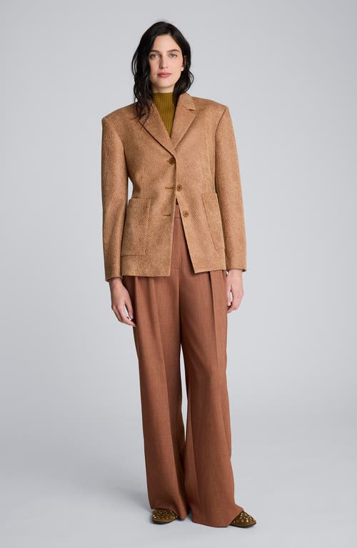 Kenneth Cole Snake Embossed Three Button Contoured Jacket In Brown