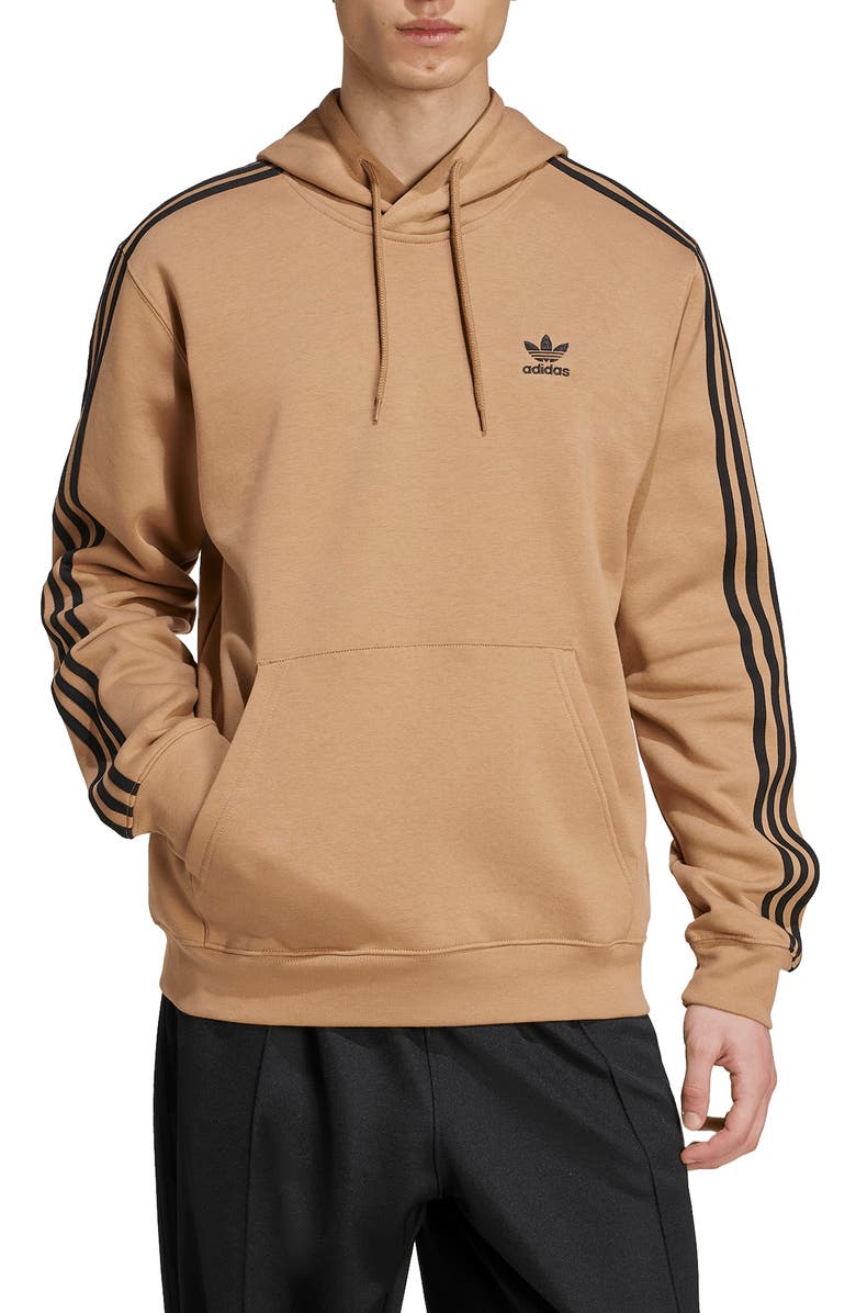 adidas Adicolor 3-Stripes Trefoil Logo Fleece Hoodie, Main, color, 