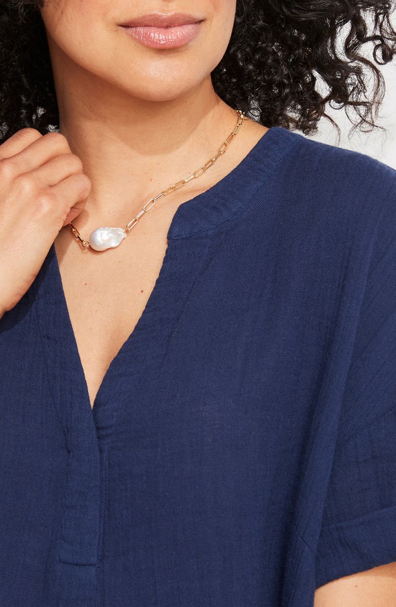 vineyard vines Easy Tunic Minidress, Alternate, color, Deep Bay