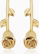 Oradina 14K Gold Kiss From A Rose Studs