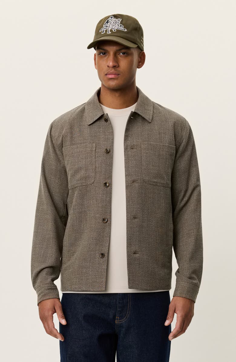 Les Deux Marseille Mélange Shirt Jacket, Alternate, color, Teak Brown