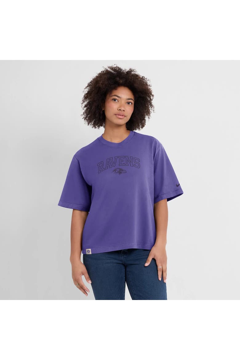 Women's Nike Purple Baltimore Ravens Glory Arch Boxy T-Shirt, Alternate, color, Purple