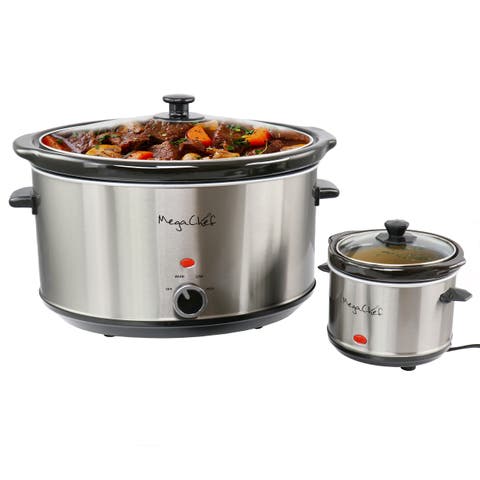 8 Quart Slow Cooker with Bonus Mini 0.6 Quart Warmer