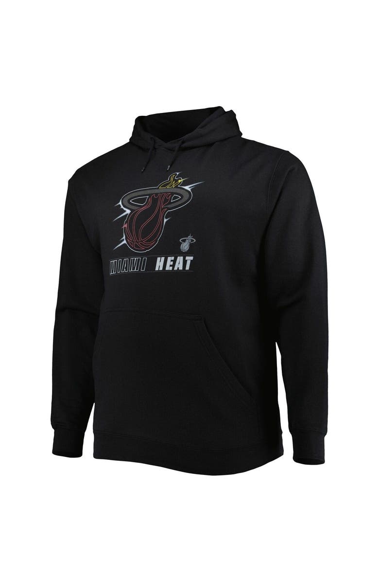 PROFILE Men's Black Miami Heat Big & Tall Heart & Soul Pullover Hoodie, Alternate, color, 