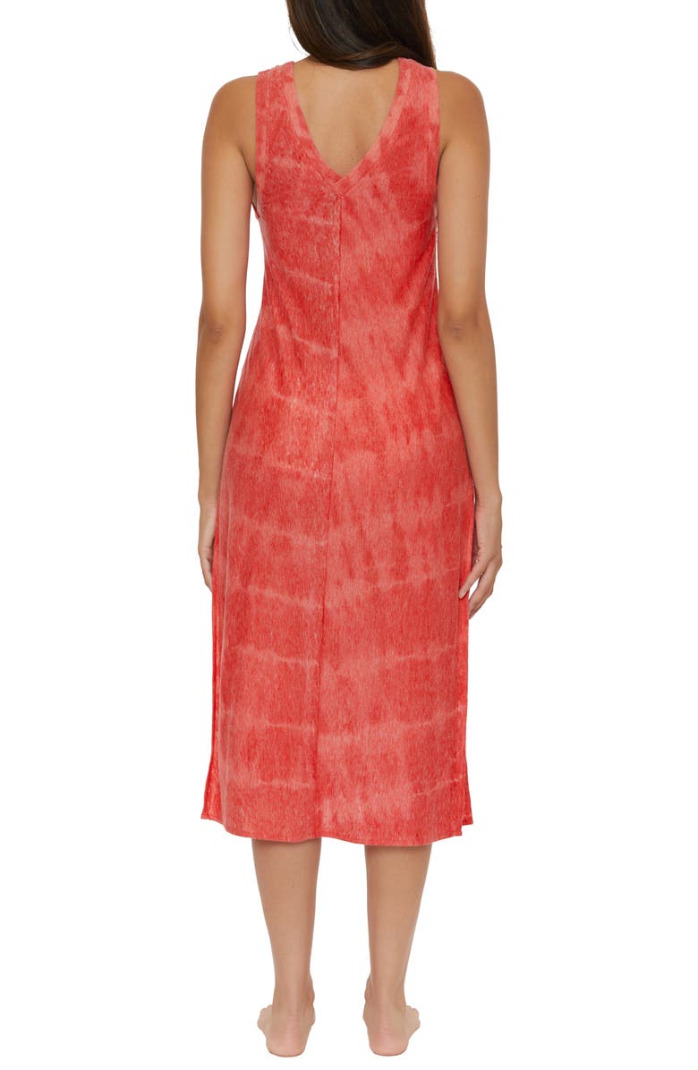 Becca Trinidad Sleeveless Cover-Up Midi Dress, Alternate, color, Fire