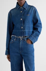 Givenchy Release Hem Raw Edge Denim Shirt