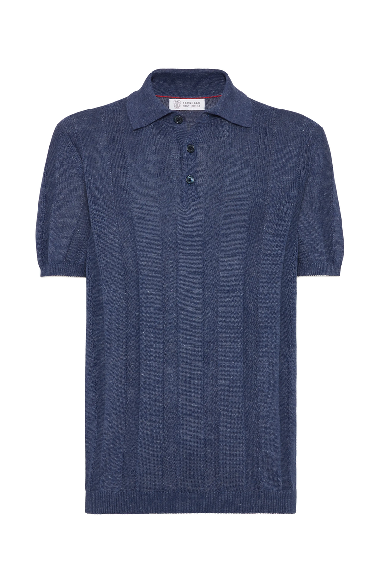 Brunello Cucinelli Rib knit polo, Main, color, 