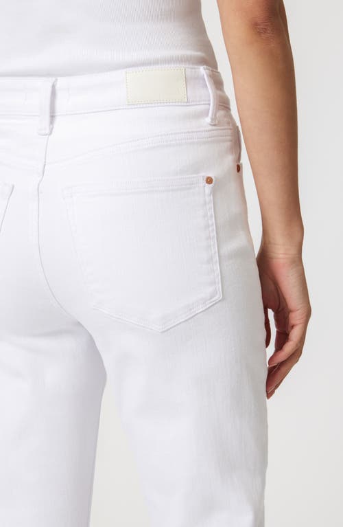 Mavi Jeans New York Raw Hem High Waist Straight Leg Jeans In White Flex Blue
