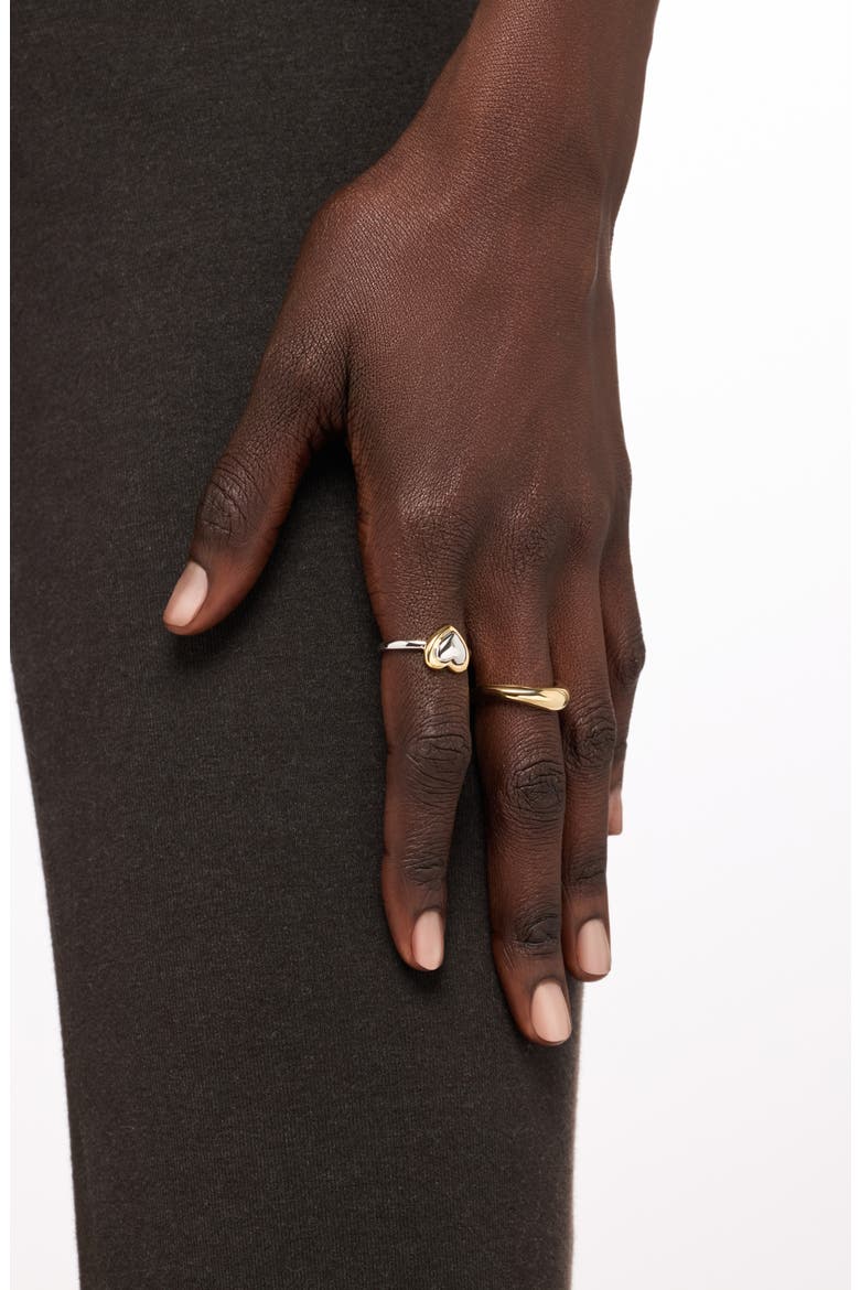 Camelia Heart Ring, Alternate, color, GOLD / SILVER