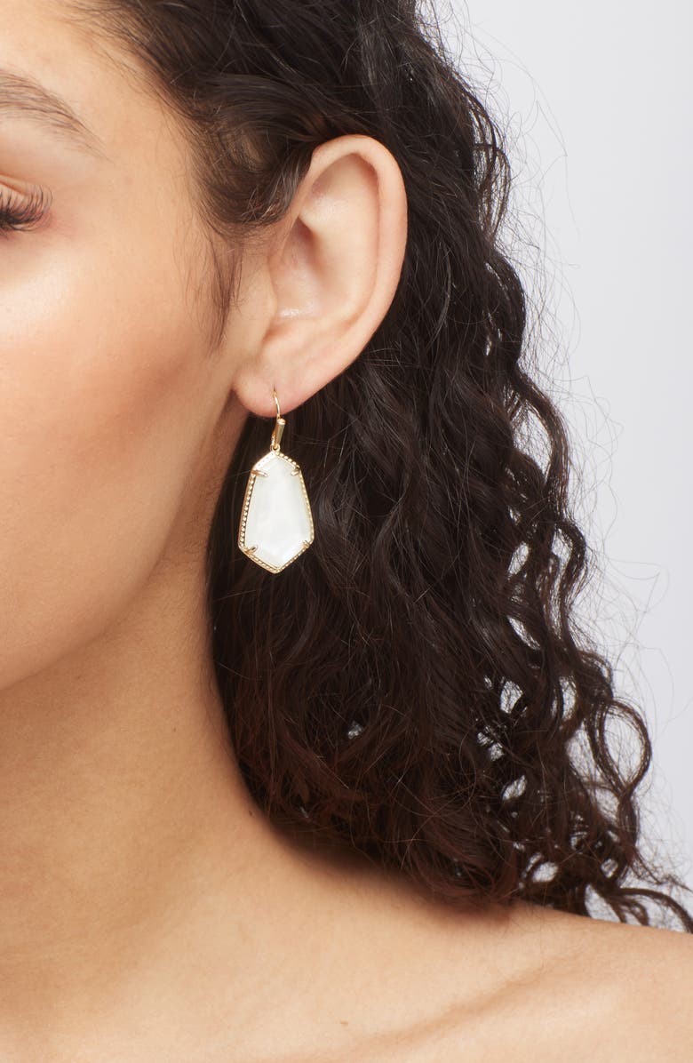Kendra Scott Alexandria Geometric Drop Earrings, Alternate, color, Gold Ivory Mother Of Pearl