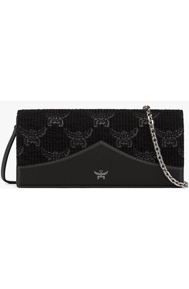 MCM Diamond Clutch in Lauretos Lurex Jacquard, Main, color, Black