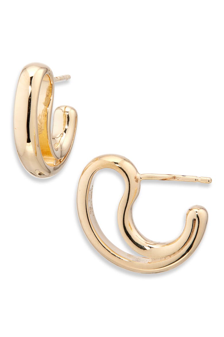 Mini Cutout Teardrop Earrings, Main, color, 8120 YELLOW GOLD