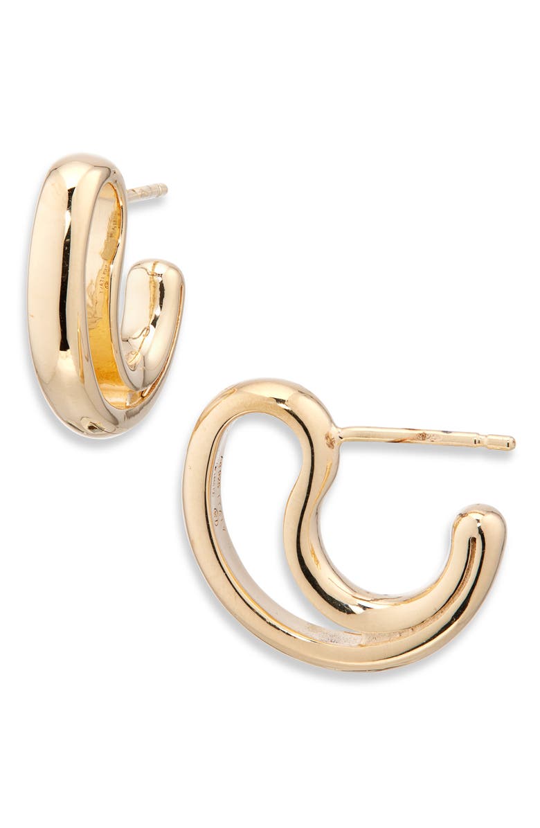 Bottega Veneta Mini Cutout Teardrop Earrings, Main, color, 8120 Yellow Gold