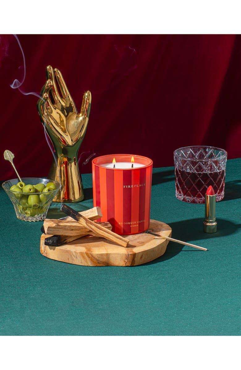 BROOKLYN CANDLE STUDIO Fireplace Holiday Candle, Alternate, color, Fireplace