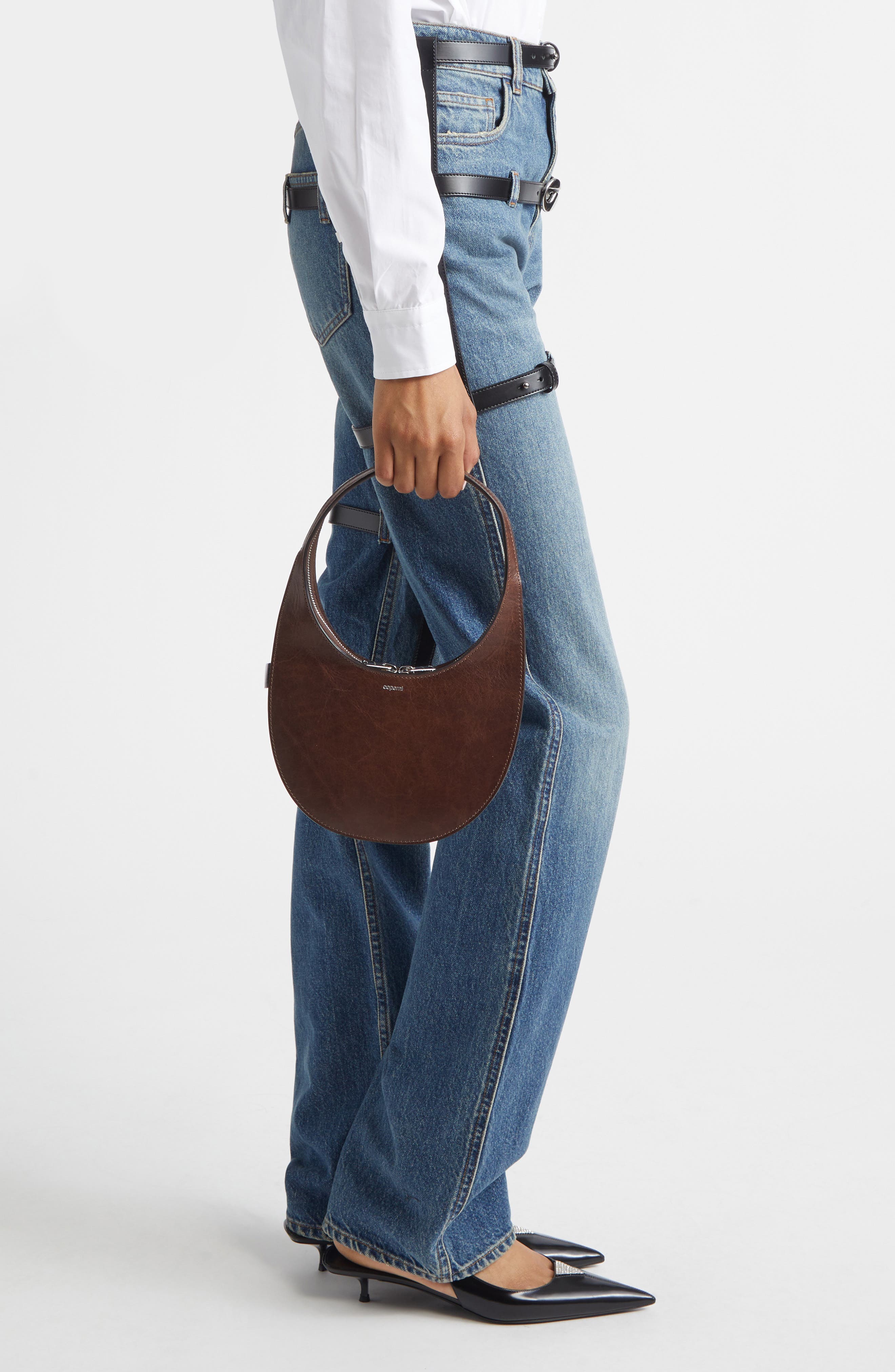 Coperni Soft Swipe Shoulder Bag, Alternate, color, Brown